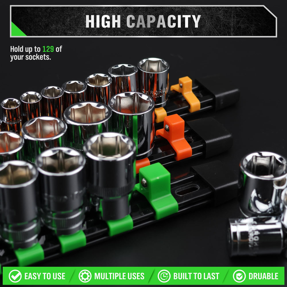 SWANLAKE rails loaded with sockets showing organized visibility