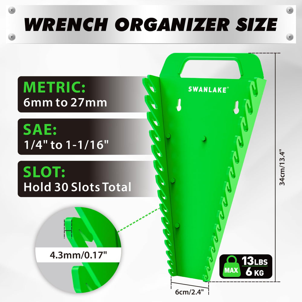 SWANLAKE GARDEN TOOLS wrench rail holding wrenches securely for faster grab-and-go work