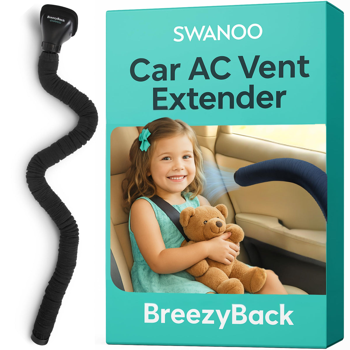 Swanoo front vent attachment showing secure fit and improved airflow