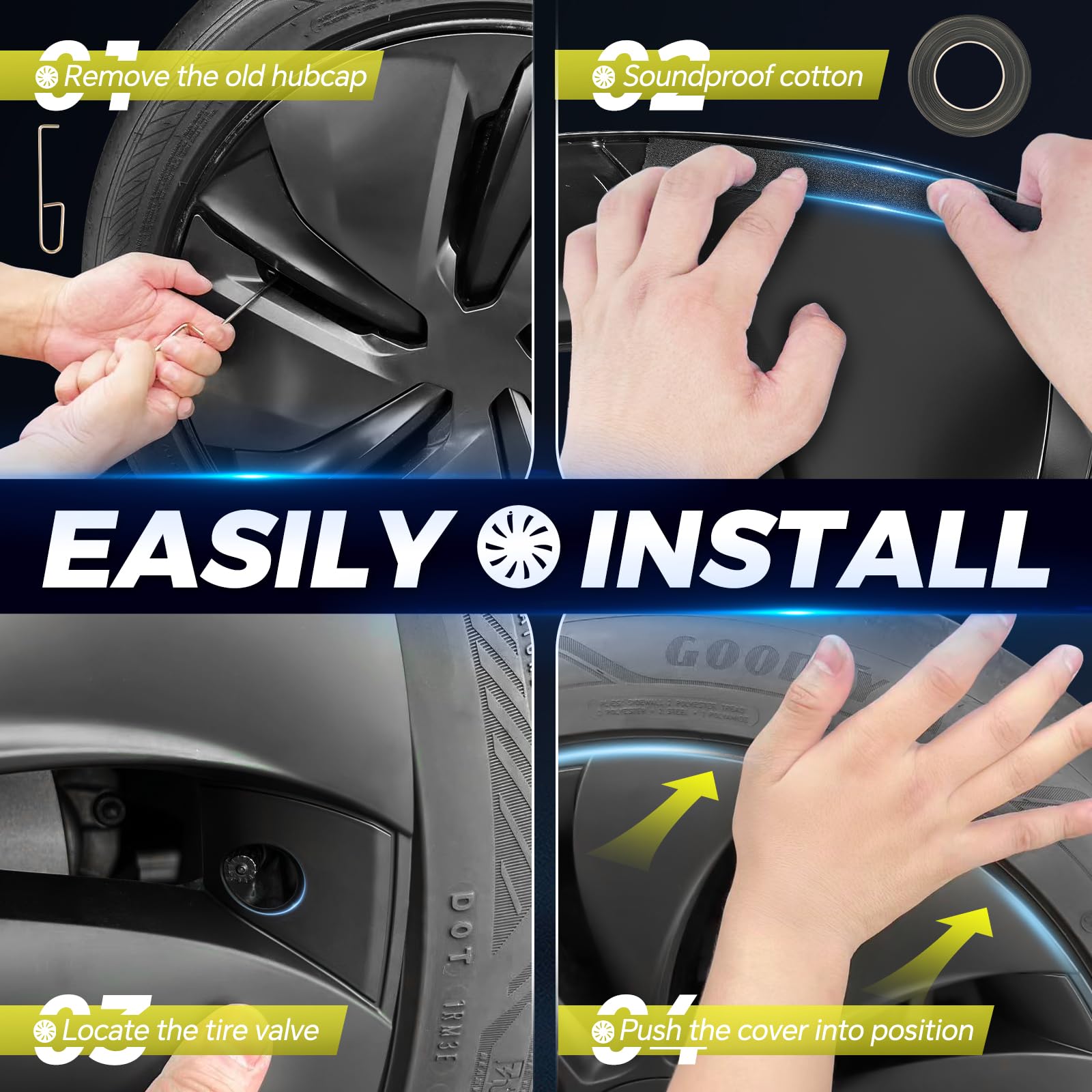Sweetglow rim protector edge view, prevents curb rash and scratches