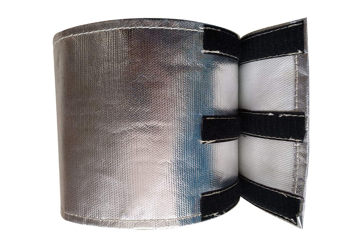 SWI starter heat shield front view showing reflective surface protects starter