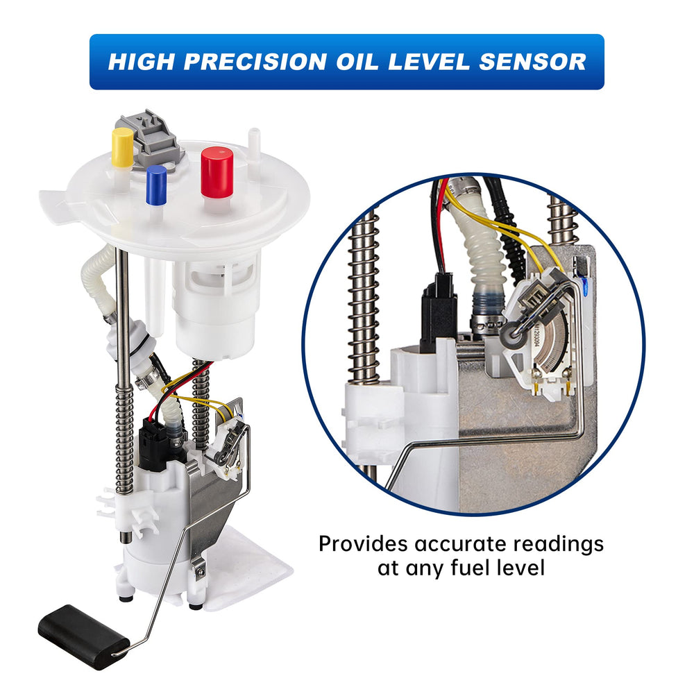 Swift-Run fuel pump shown installed in a tank demonstrating direct-fit replacement benefit