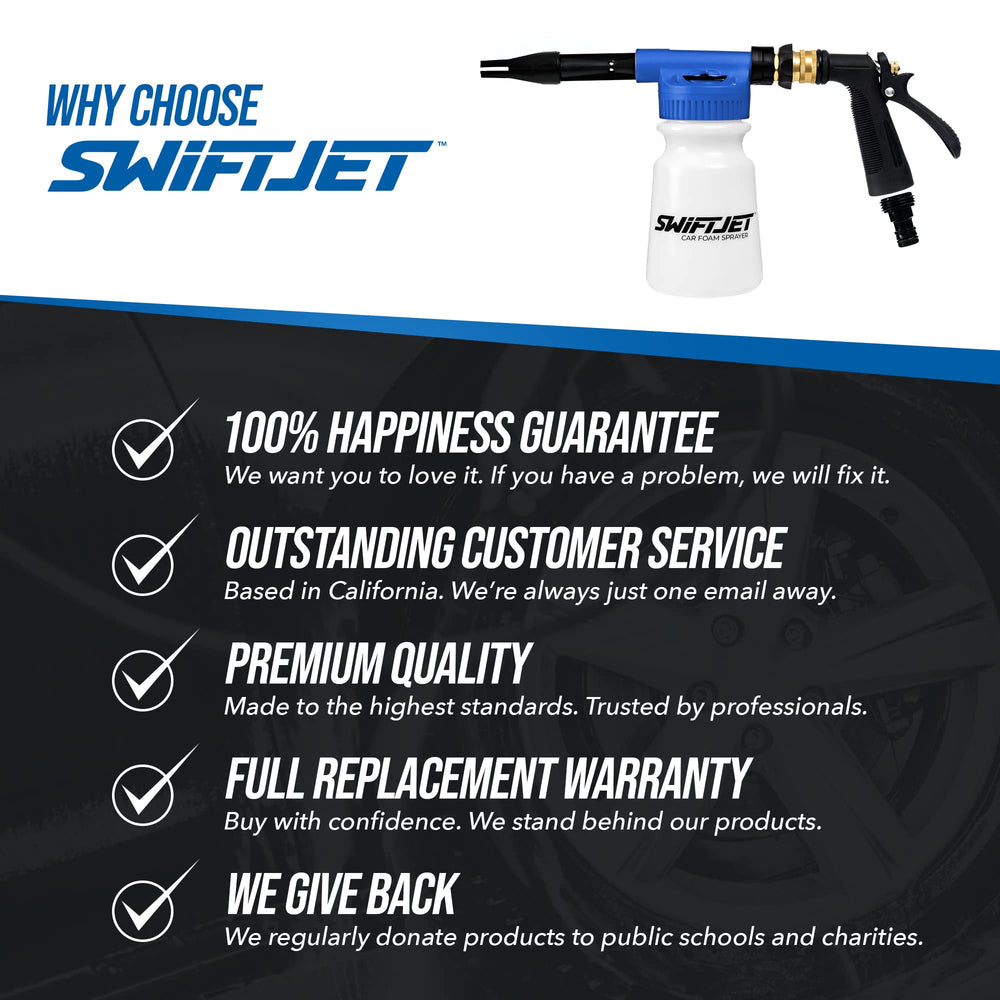 SwiftJet kit used in driveway delivering fast, efficient vehicle wash