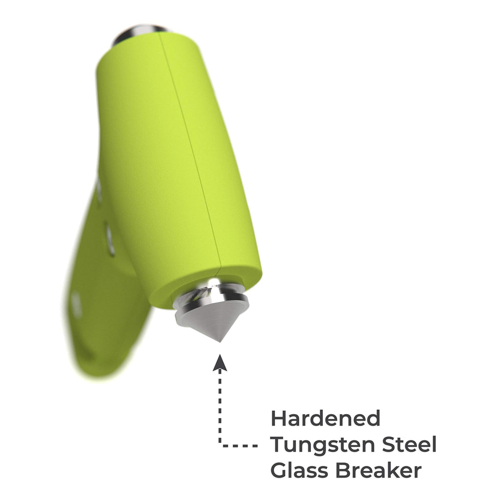 Swiss Safe close-up of tungsten spike for powerful glass breaking in rescue