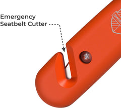Swiss Safe seatbelt cutter detail demonstrating fast, protected cutting action