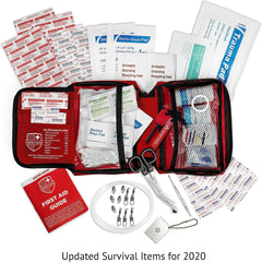 Swiss Safe survival tools detail showing fire starter rod and wire saw for versatility