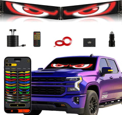 Swivelife Devil Eyes front view showing dual 23.4x4.7 panels and mounting benefit