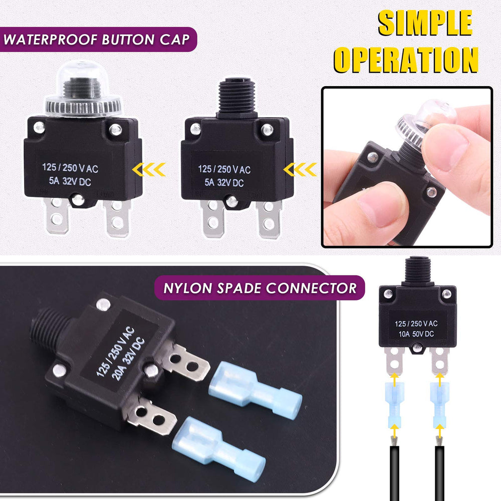 Swpeet breakers next to ruler showing compact size for tight control panels