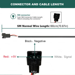 SWRXEarn three-pin SM connector and 71-inch cable for fast plug-and-play hookup