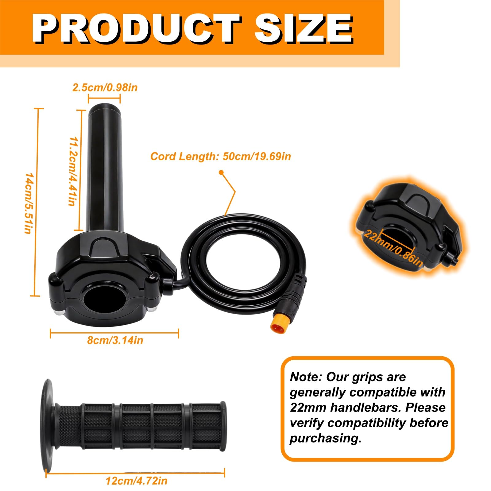 SWRXEarn throttle mounted on handlebar ready to install for simple plug-and-play setup