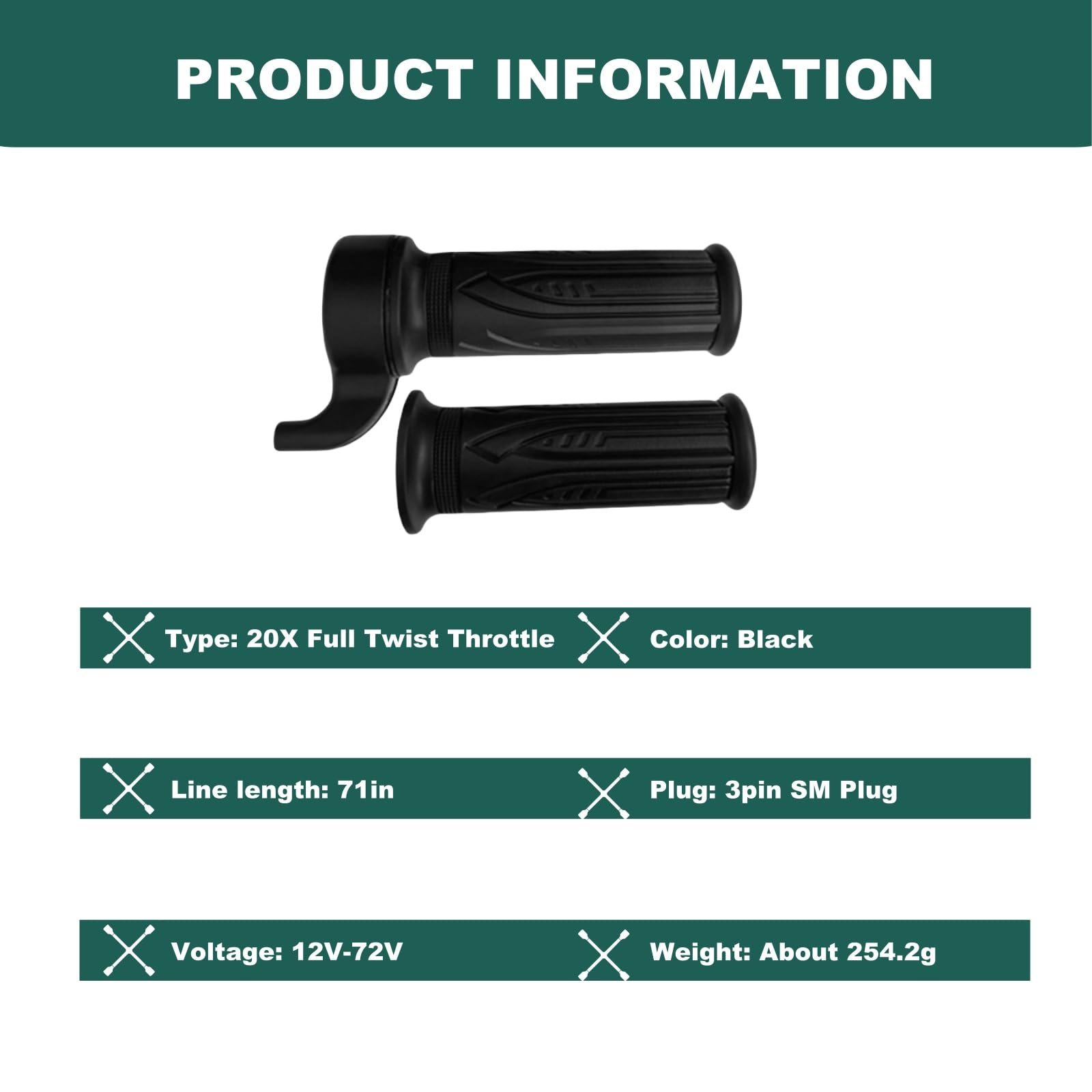 SWRXEarn throttle housing with size view showing compact durable construction