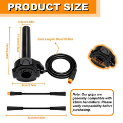 SWRXEarn throttle mounted on right handlebar for quick plug-and-play fit