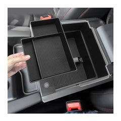 SXCY front view of tray installed in center console showing clean fit and organization