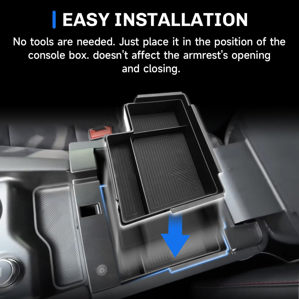 SXCY boxed package with two trays included for complete console organization