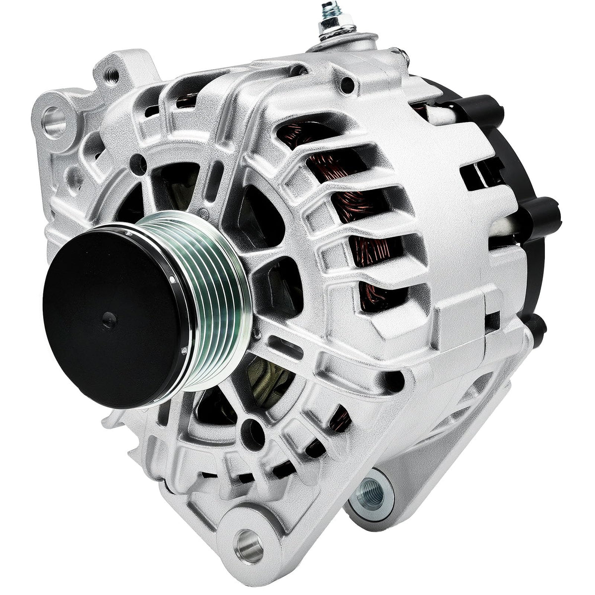 Sydasant alternator front view showing mounting points and fitment clarity