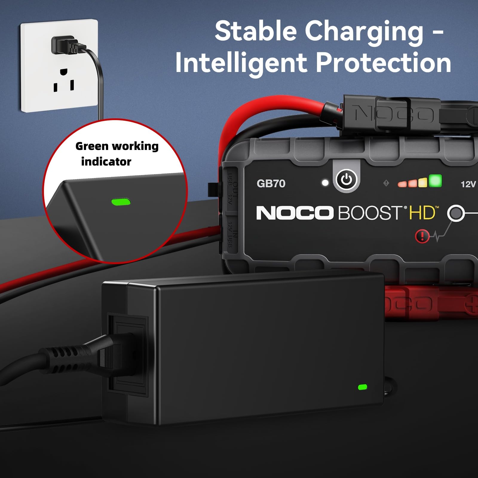 SYFLYH AC power cord detail highlighting secure connection and long reach