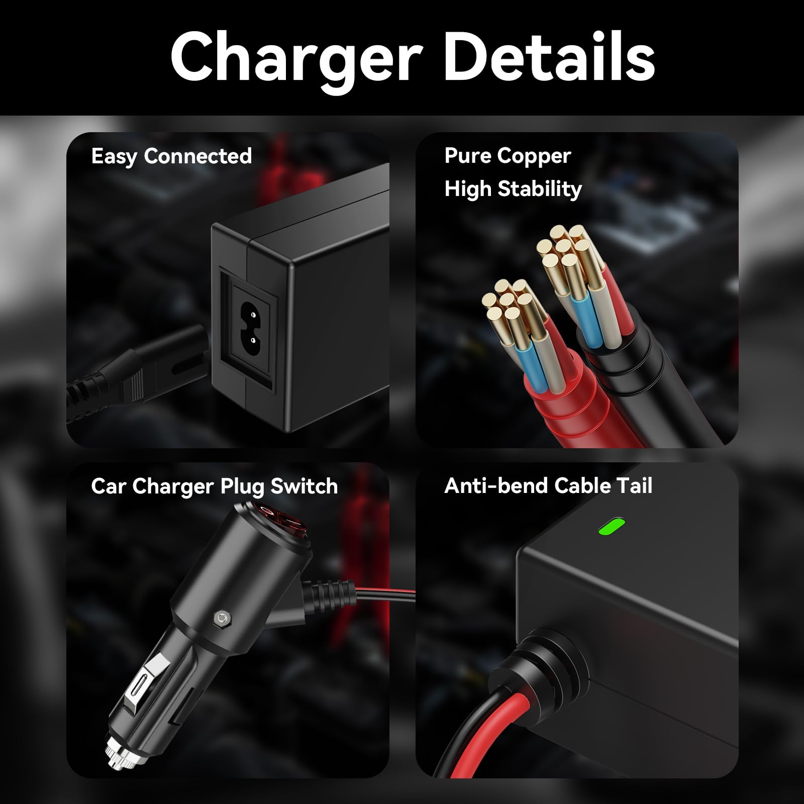 SYFLYH cable length and flex showing long 59‑inch cords for flexible placement