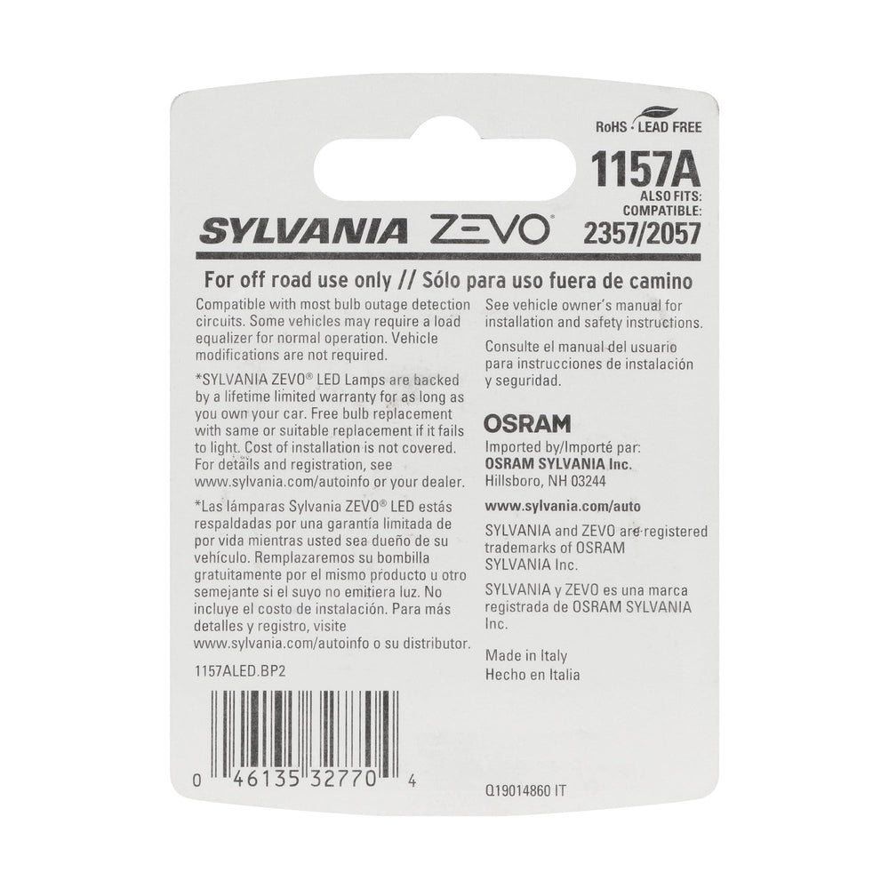 SYLVANIA 1157 ZEVO LED bulb close-up highlighting lens and build quality for durability