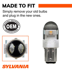 SYLVANIA 1157 ZEVO LED installed in a vehicle tail housing demonstrating improved signal