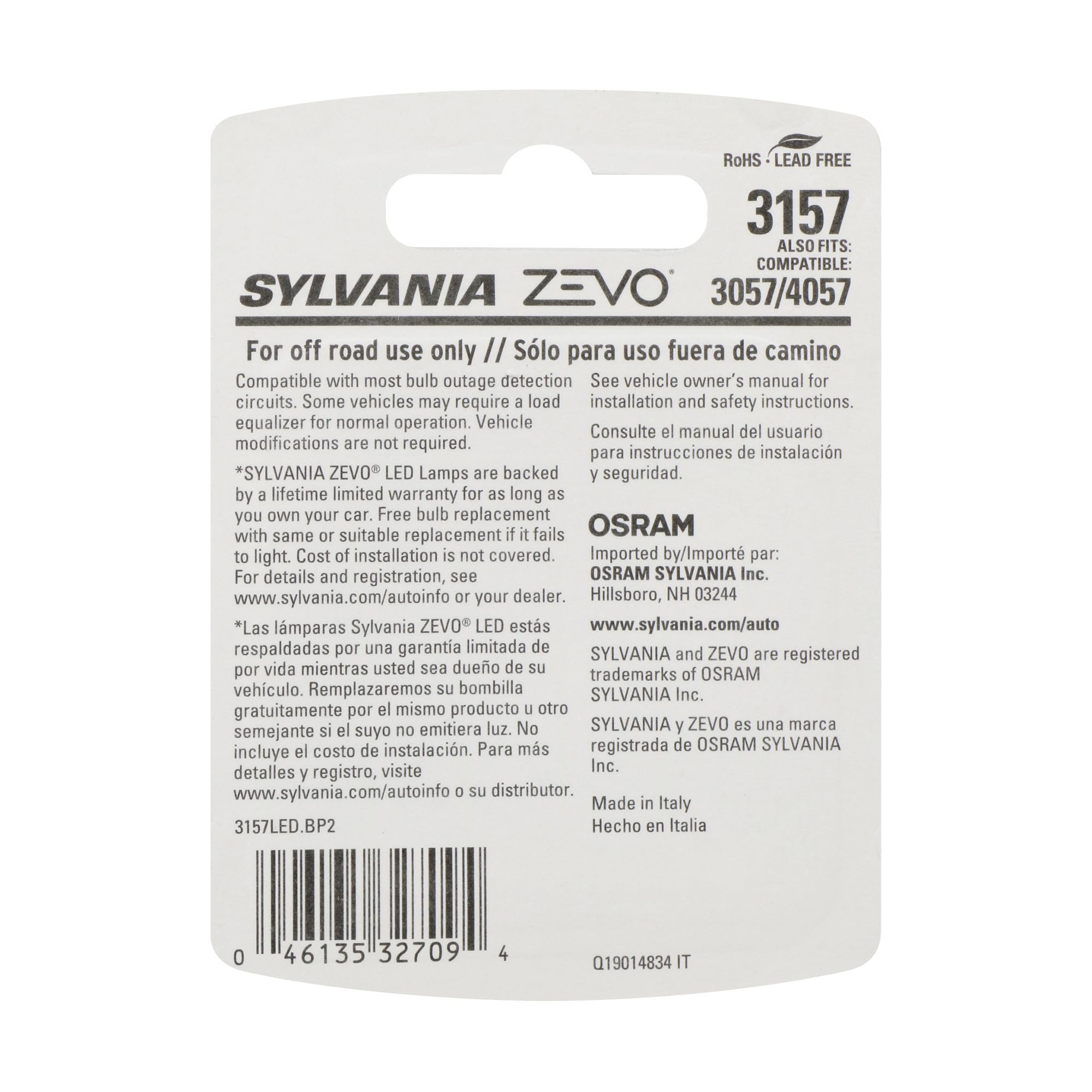 SYLVANIA 3157 ZEVO close-up of LED diodes showing quality construction benefit