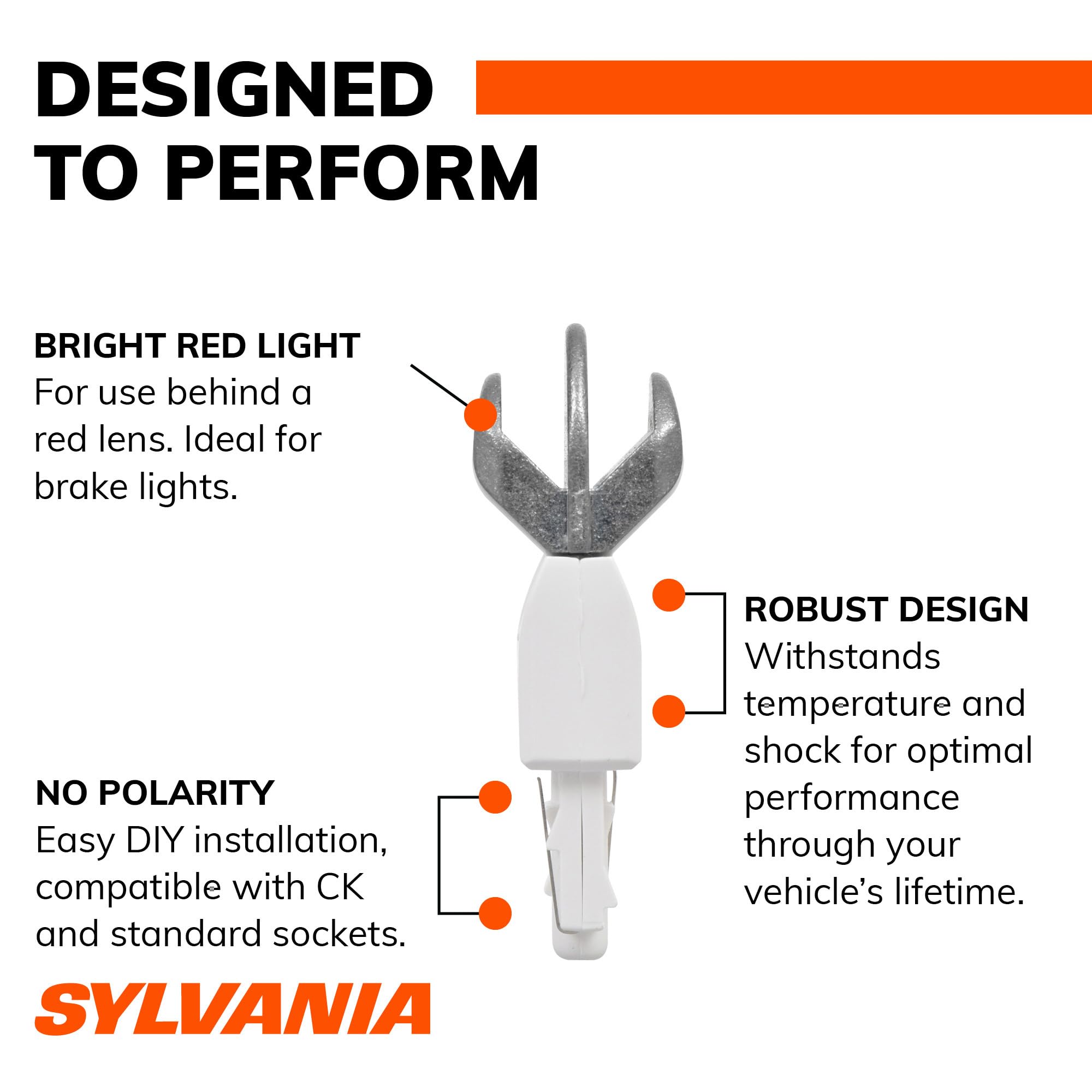 SYLVANIA packaging with two 7443 ZEVO LED bulbs emphasizing ready-to-install convenience