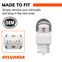 SYLVANIA side profile of 7443 ZEVO LED showing compact direct-fit design