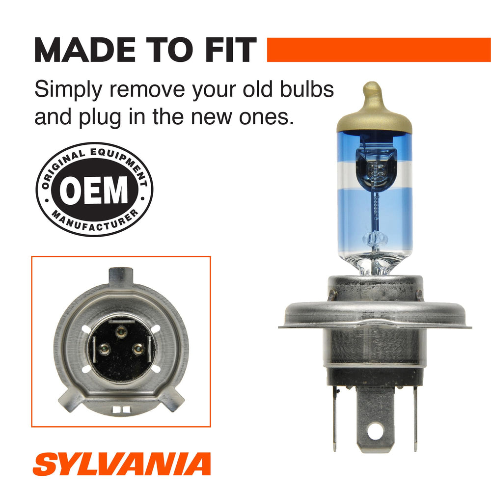 SYLVANIA 9003 installed in headlamp assembly demonstrating easy direct-fit replacement
