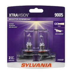 SYLVANIA 9005 XtraVision front packaging shows product and benefits