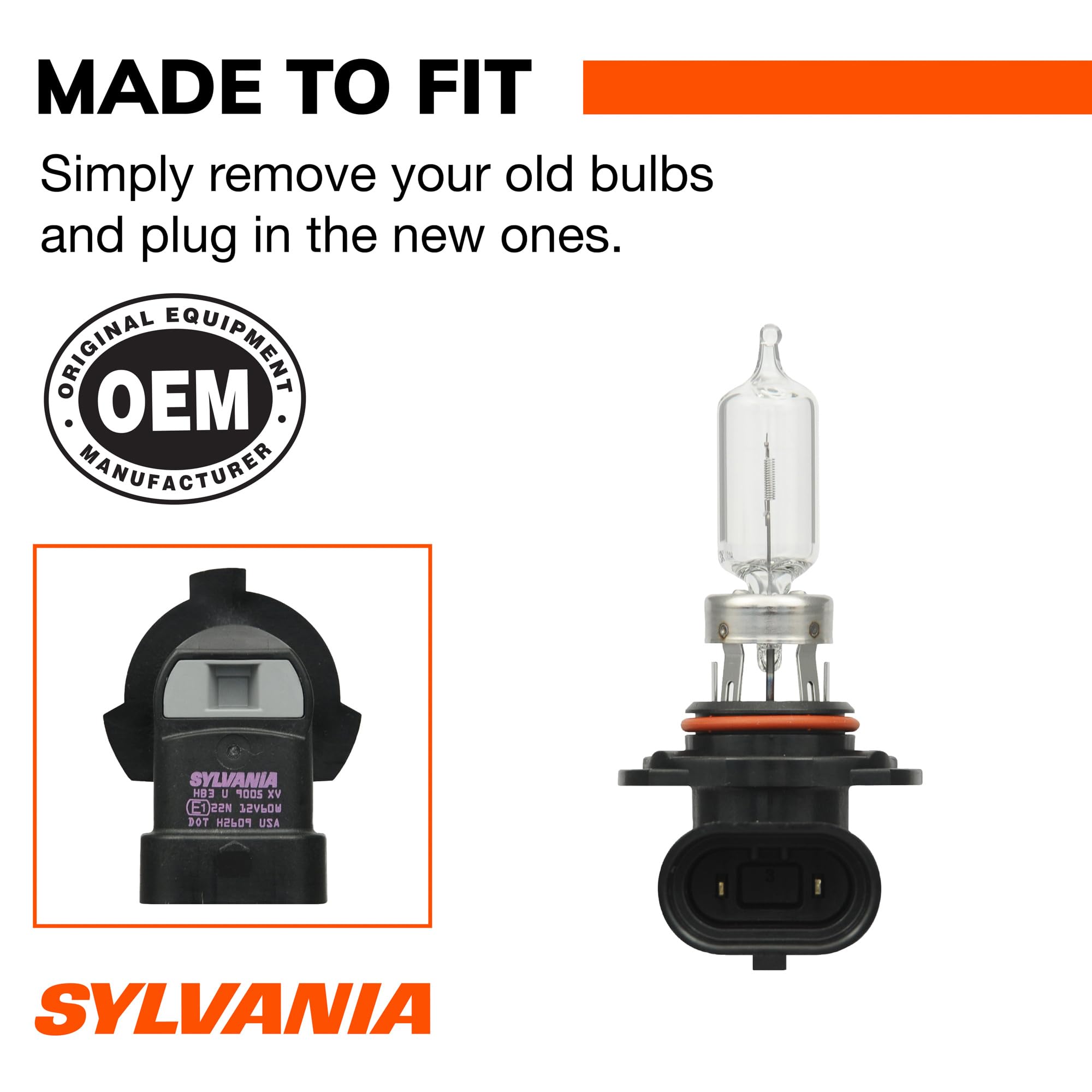 SYLVANIA 9005 installed in headlight demonstrating vehicle compatibility