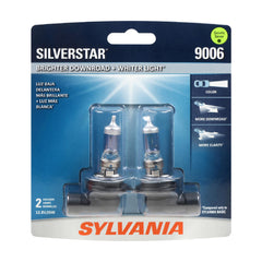 SYLVANIA 9006 SilverStar front packaging showing two bulbs and benefits