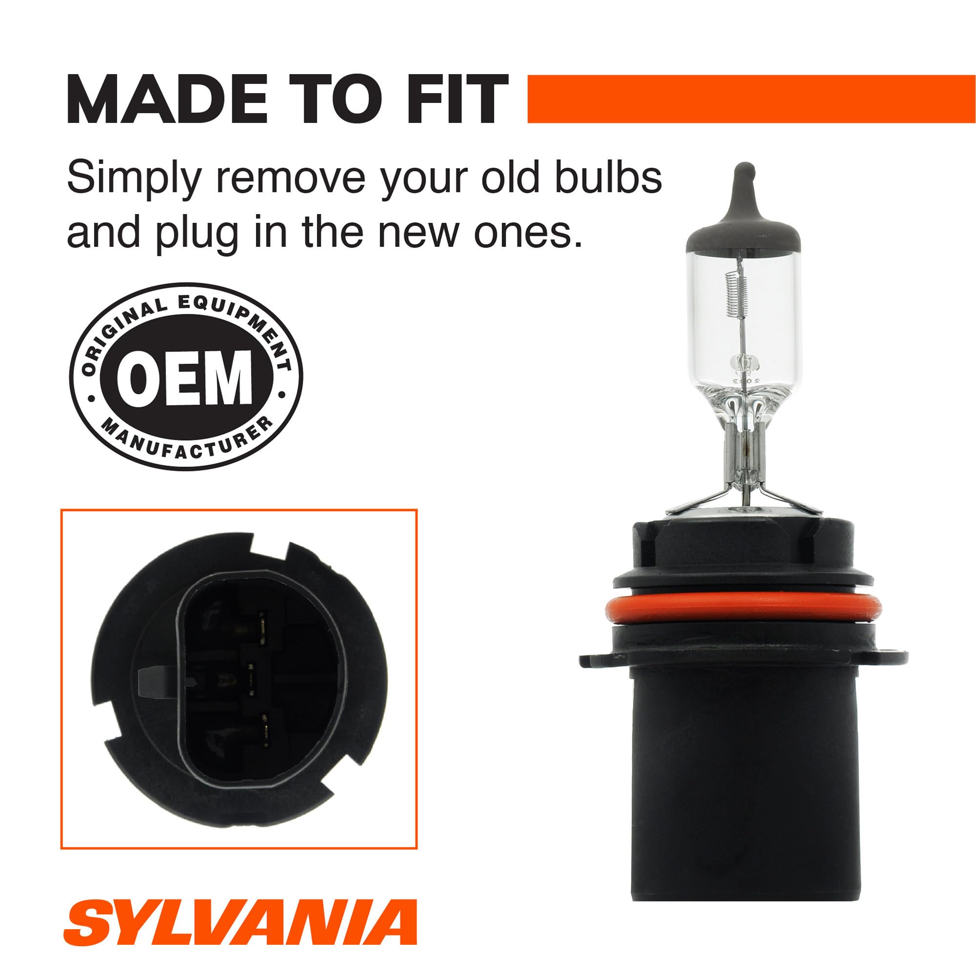 SYLVANIA 9007 beam pattern on dark road illustrating improved visibility