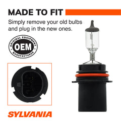 SYLVANIA 9007 beam pattern on dark road illustrating improved visibility