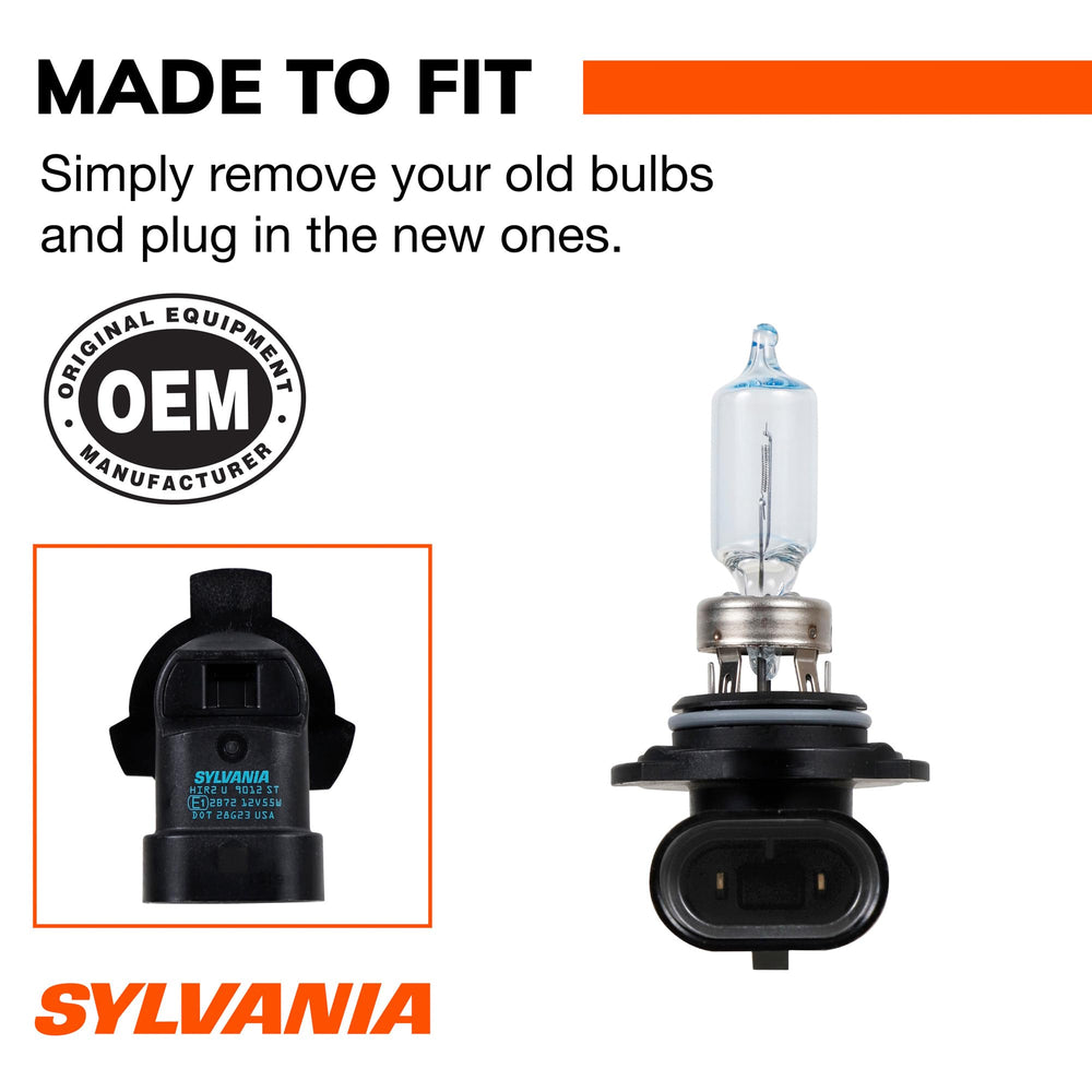 SYLVANIA 9012 beam on road demonstrating farther downroad visibility at night
