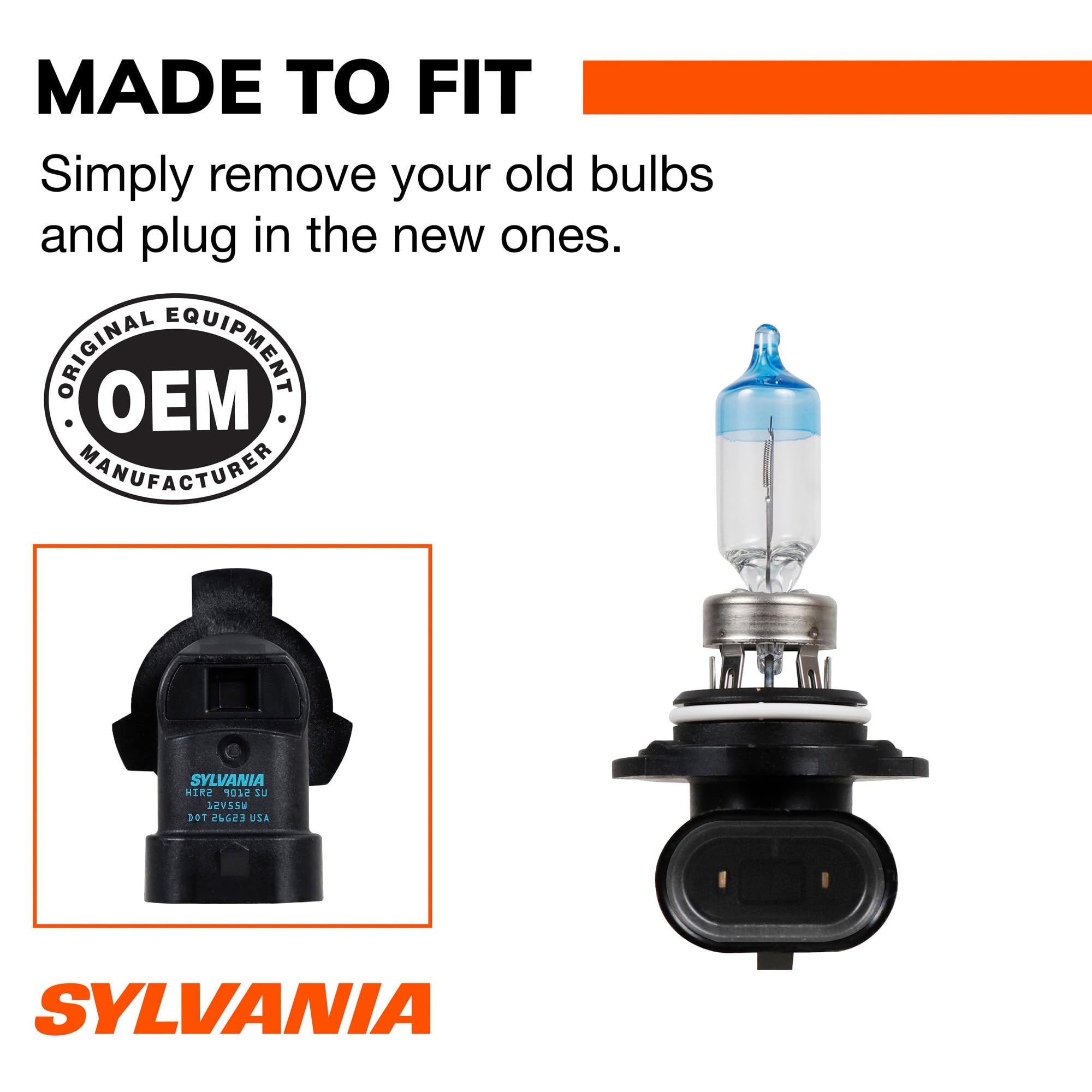 SYLVANIA 9012 beam comparison on road showing whiter, clearer night illumination