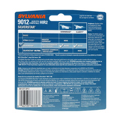 SYLVANIA 9012 single bulb front view illustrating whiter light appearance
