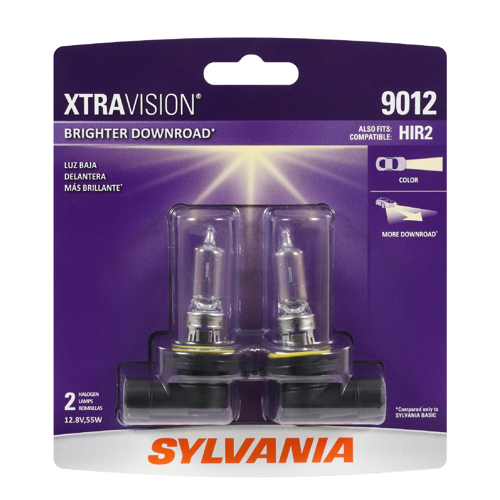 SYLVANIA 9012 XtraVision front packaging showing two bulbs for easy purchase