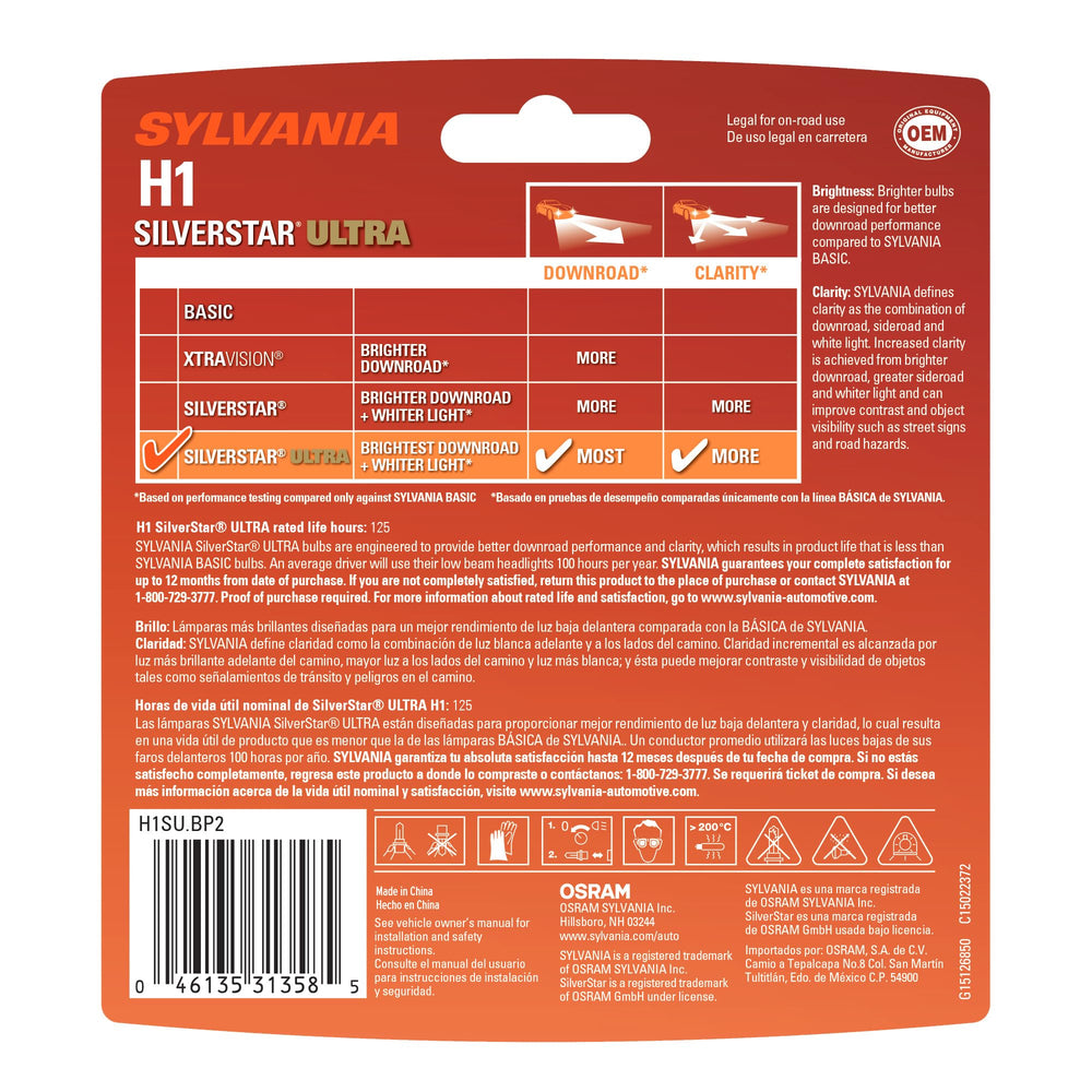 SYLVANIA close-up of bulb filament and glass for detail clarity and quality assurance
