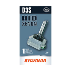 SYLVANIA D3S front view showing bulb shape and white light appearance