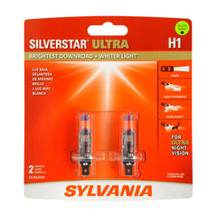 SYLVANIA front packaging showing two H1 bulbs and product branding for quick identification and confidence