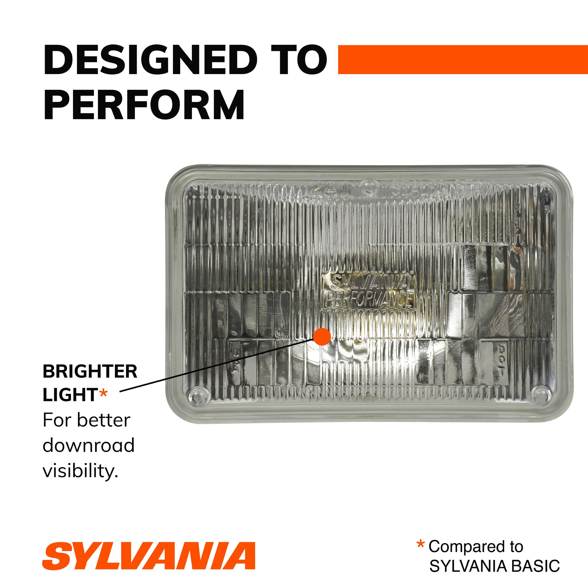 SYLVANIA H4656 beside ruler showing dimensions for accurate fit confirmation