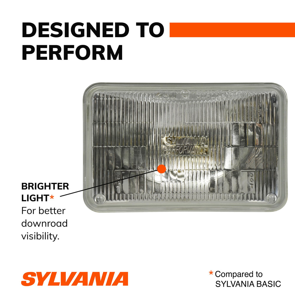 SYLVANIA H4656 beside ruler showing dimensions for accurate fit confirmation