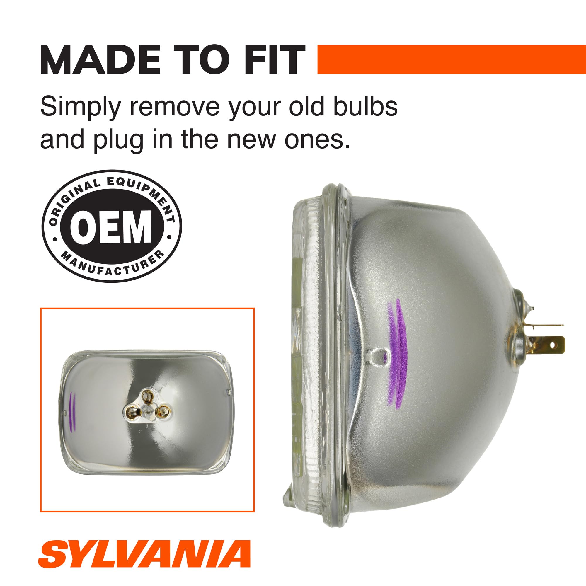 SYLVANIA installed in headlamp housing demonstrating easy swap benefit
