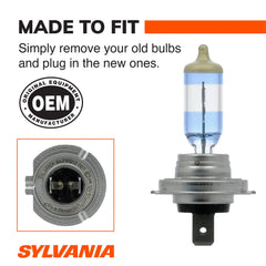 SYLVANIA H7 installed in headlight housing demonstrating easy fitment