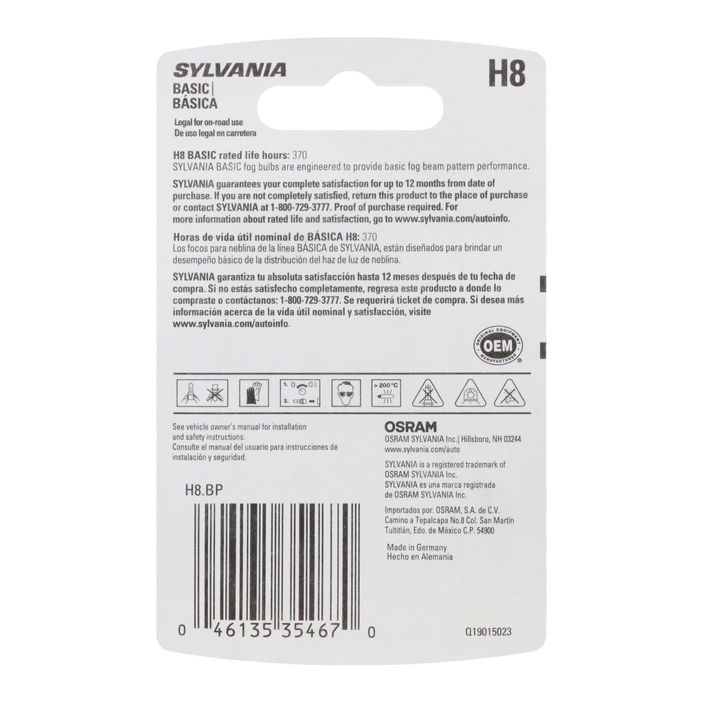 SYLVANIA H8 close-up of glass and filament highlighting durable construction benefit