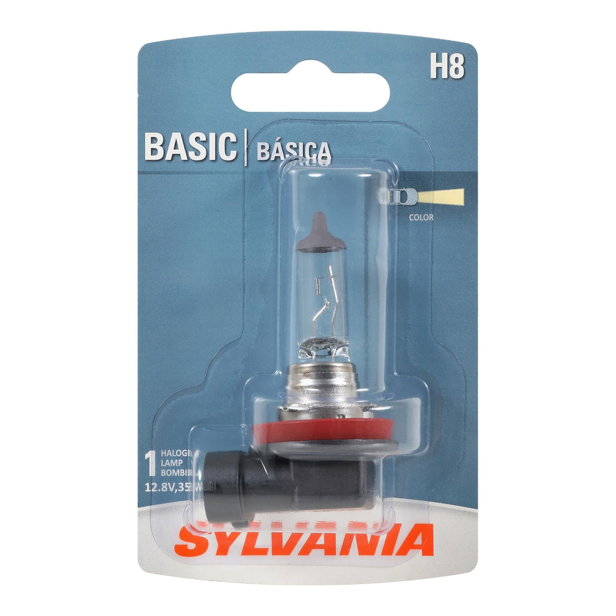 SYLVANIA H8 front packaging showing bulb and compatibility labels for quick selection
