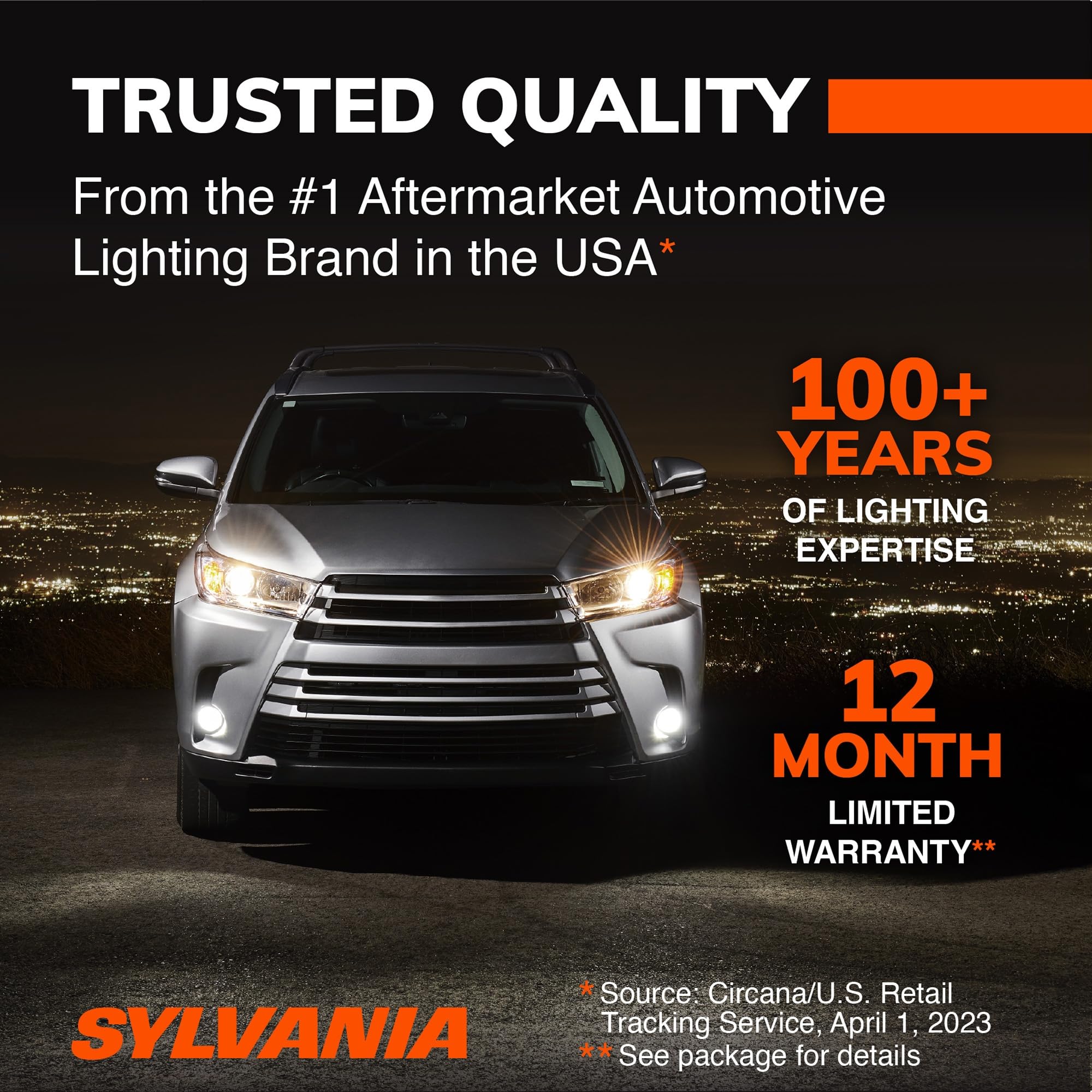 SYLVANIA H8 label and DOT certification close-up demonstrating road-legal compliance benefit