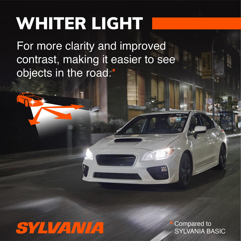 SYLVANIA in-car night driving scene illustrating clearer road contrast and improved perception
