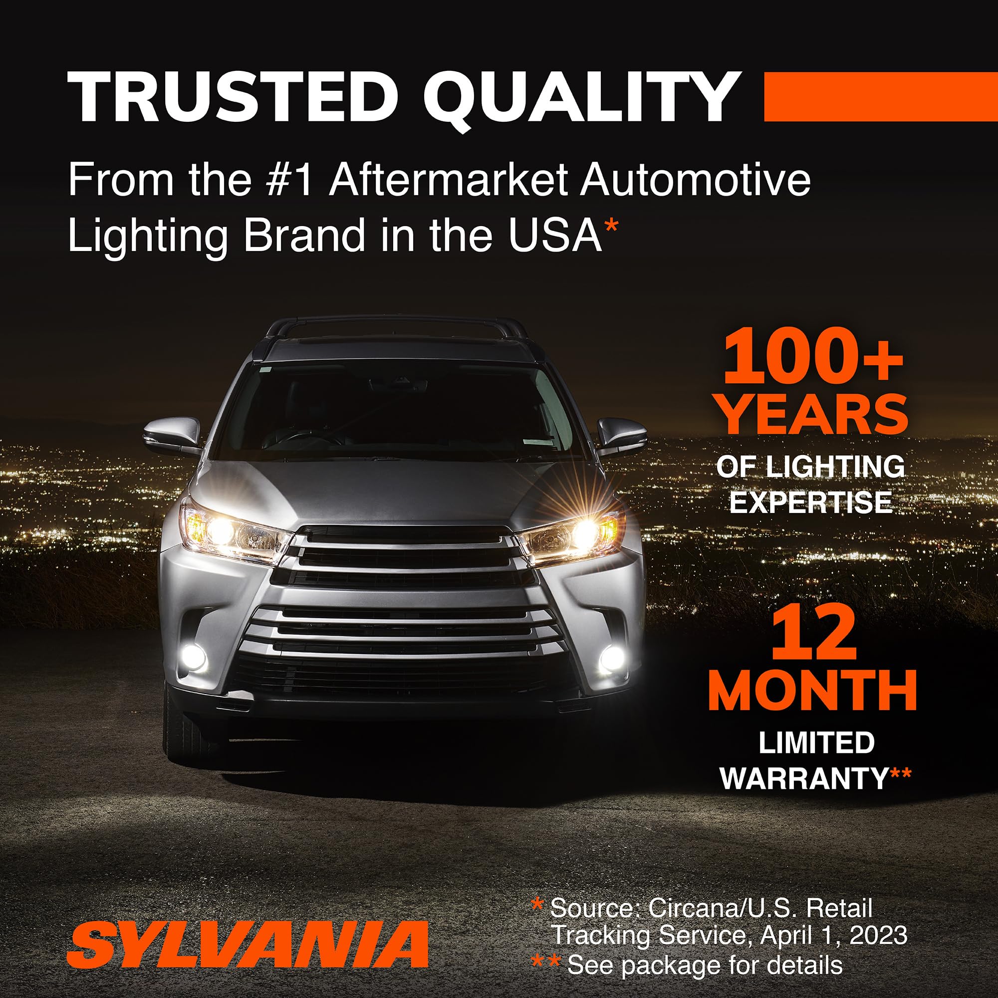 SYLVANIA SilverStar next to ruler showing compact bulb dimensions