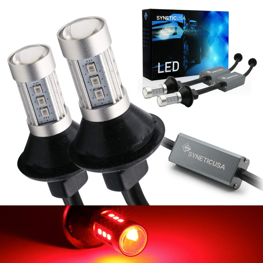 Syneticusa 3157 front view showing bulb pair and clear packaging, easy selection benefit