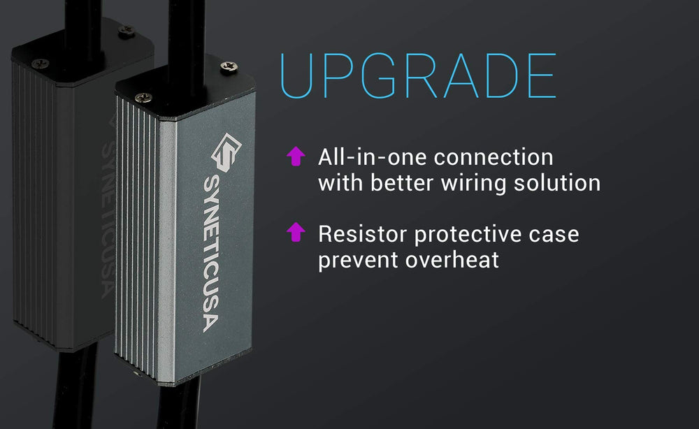 Syneticusa 3157 unboxed with bulbs and no extra resistors showing hassle-free installation